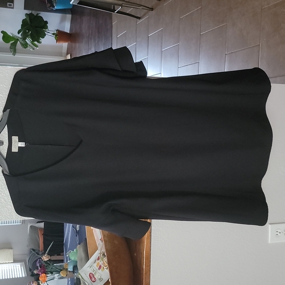 Soulmates Shift Dress with ruffled sleeves, Black, 1X - Picture 1 of 6